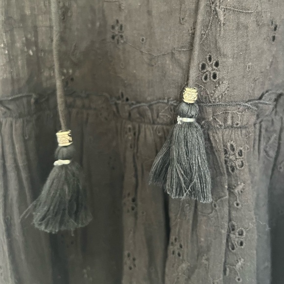 NEW Playa Lucila Black Eyelet Ruffle Tiered Mini Dress Cover-Up Boho Beachy S - Picture 9 of 13